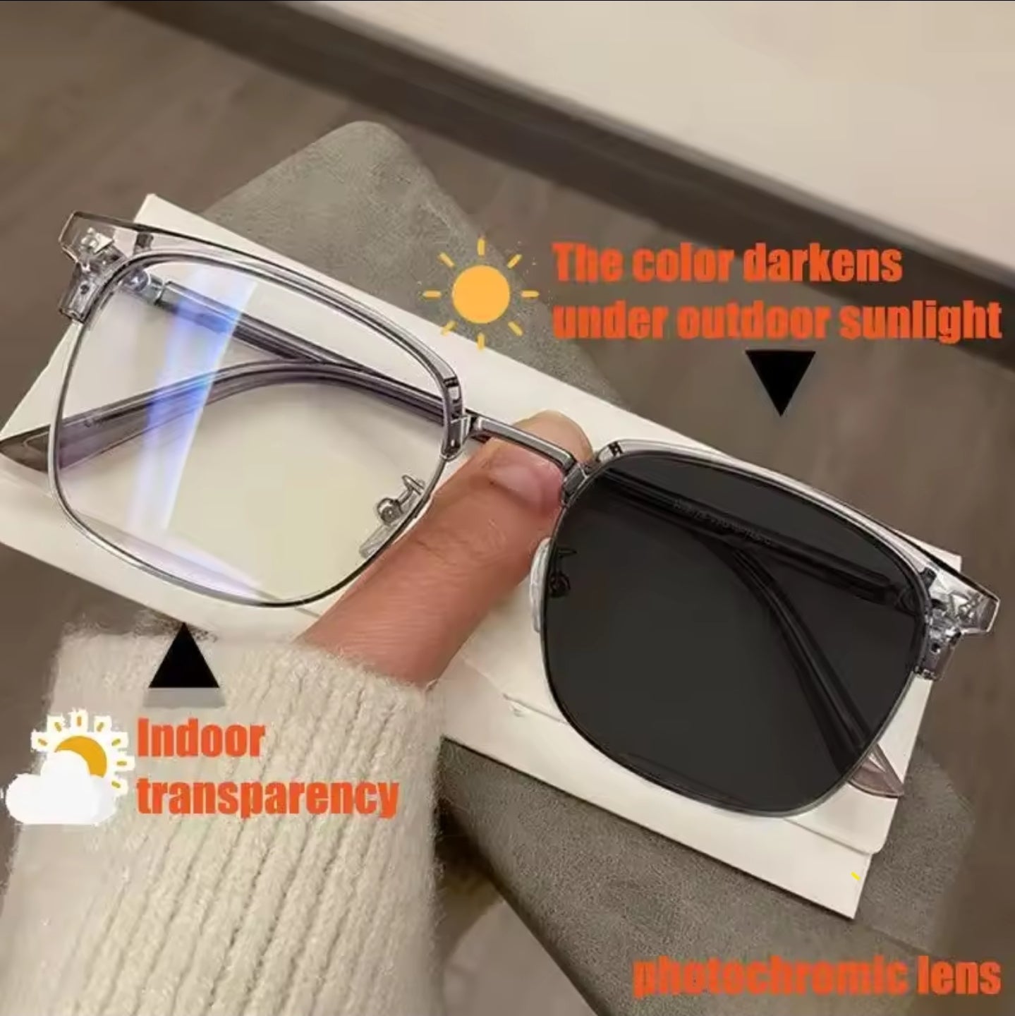 Photochronic blue/uv light Protection Glasses (All in one - eye Protection essential)